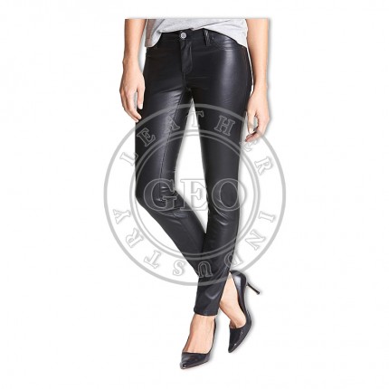 Ladies New Trend 2017 Winter Leather Dress Pants